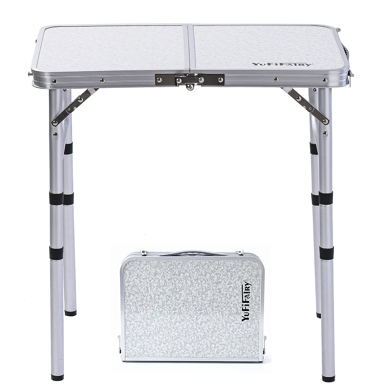 YUFIFAIRY small folding table assembled with sturdy aluminum frame