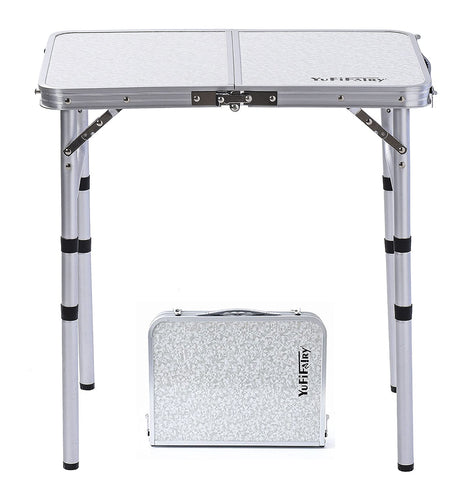 YUFIFAIRY small folding table assembled with sturdy aluminum frame