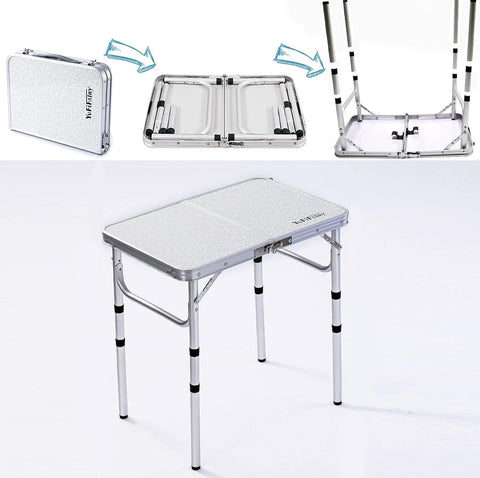 YUFIFAIRY folding table portable design with carry handle