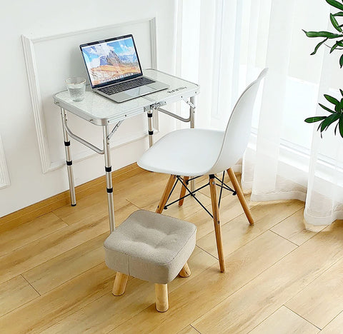 YUFIFAIRY folding table legs adjusted to 10, 19, or 24 inches