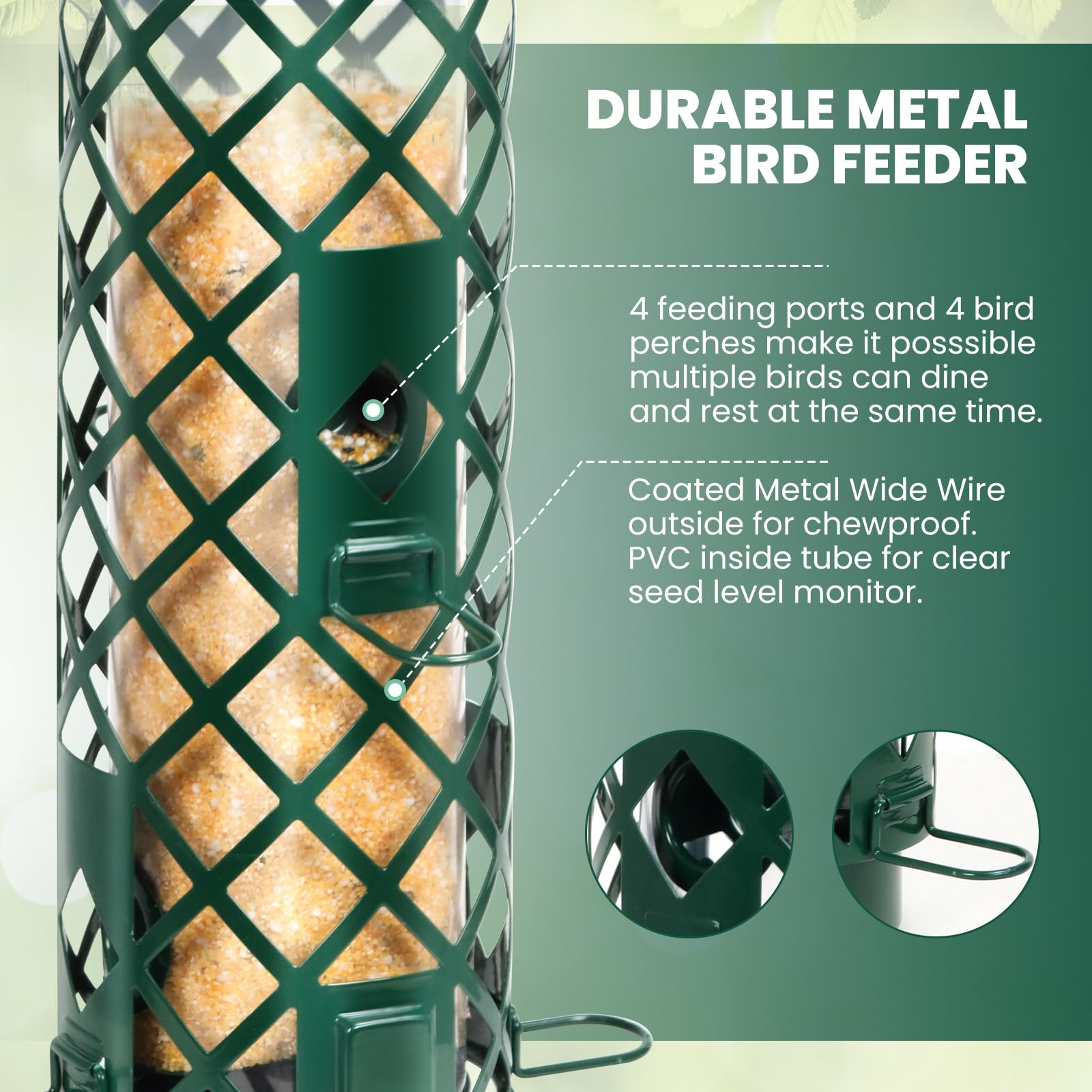 YUGYUM drainage holes keep seeds dry and mold-free during rain.