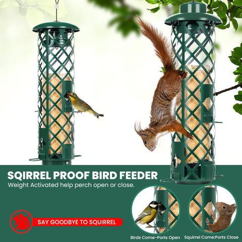 YUGYUM weight-activated-perches stop squirrels, keeping perches open for finches.