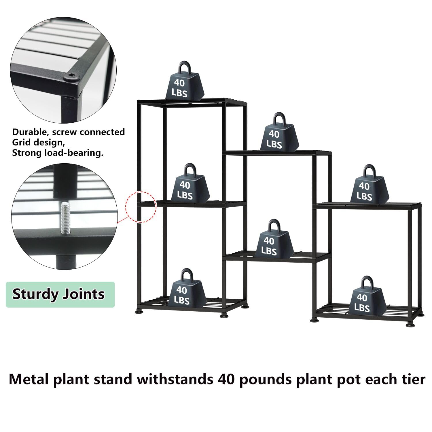 YUJCHMTZN easy-assembly plant shelf with all hardware included revealed.