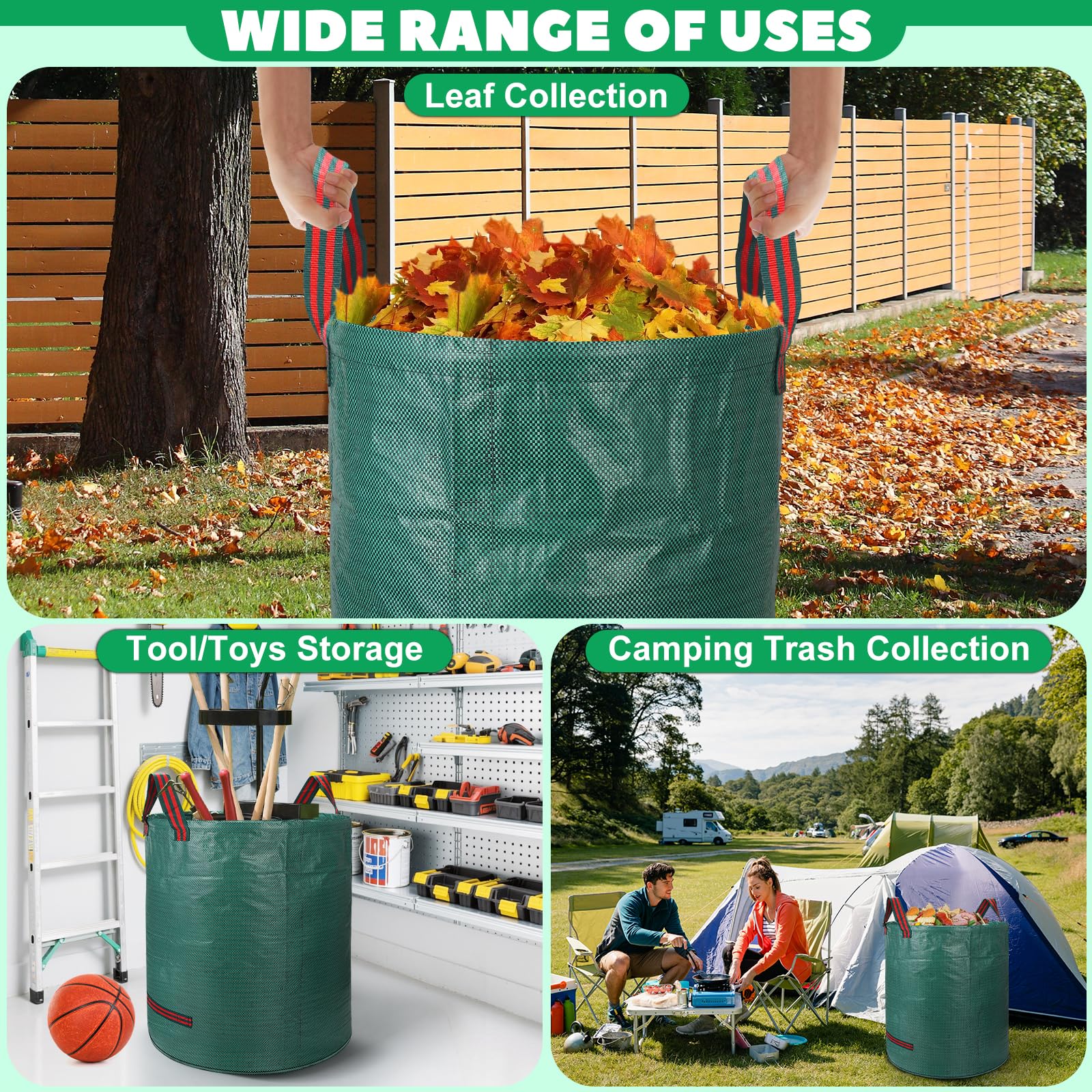 Yujelinn 32-gallon bag folded compactly for storage.