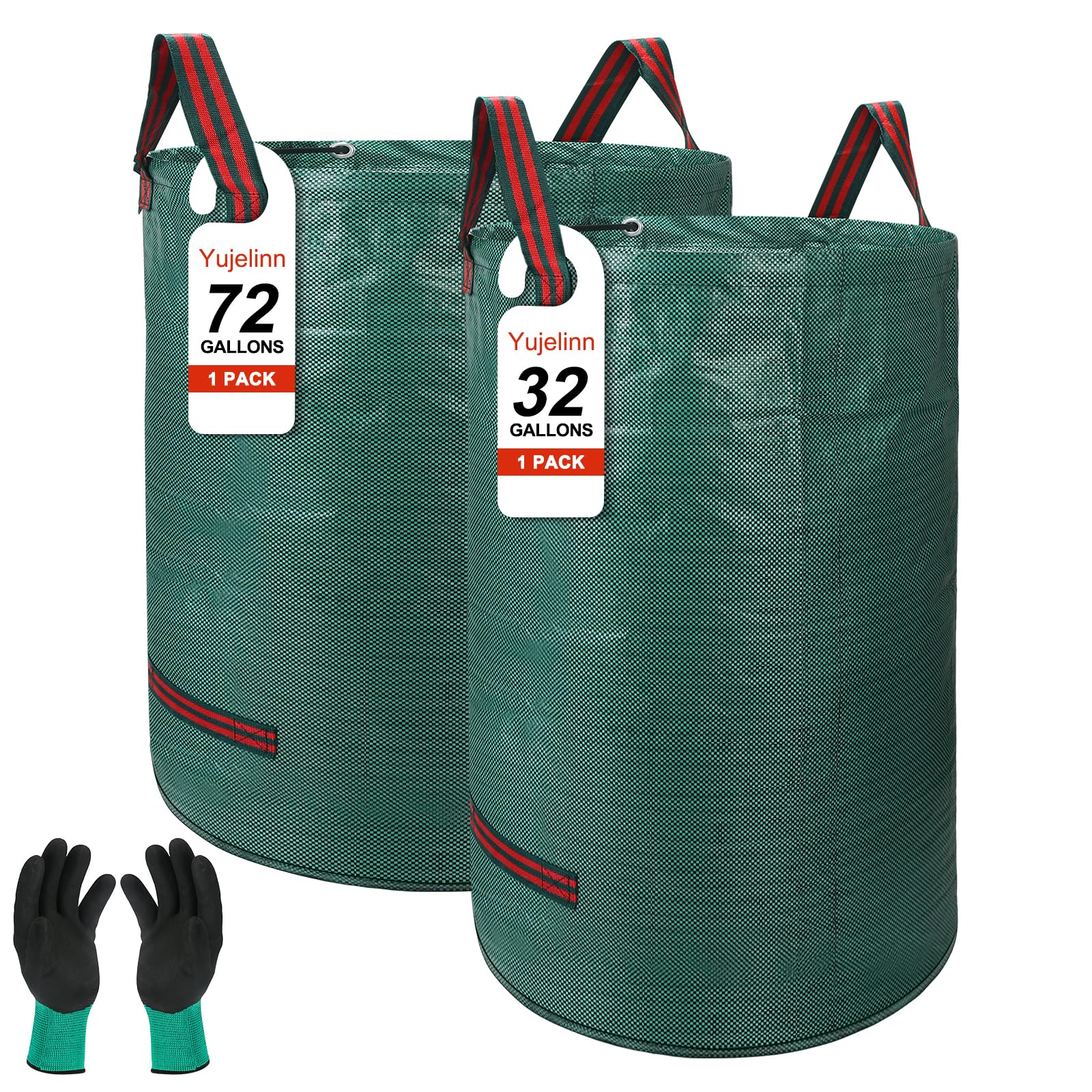 Yujelinn 72-gallon yard bag standing upright for easy filling.
