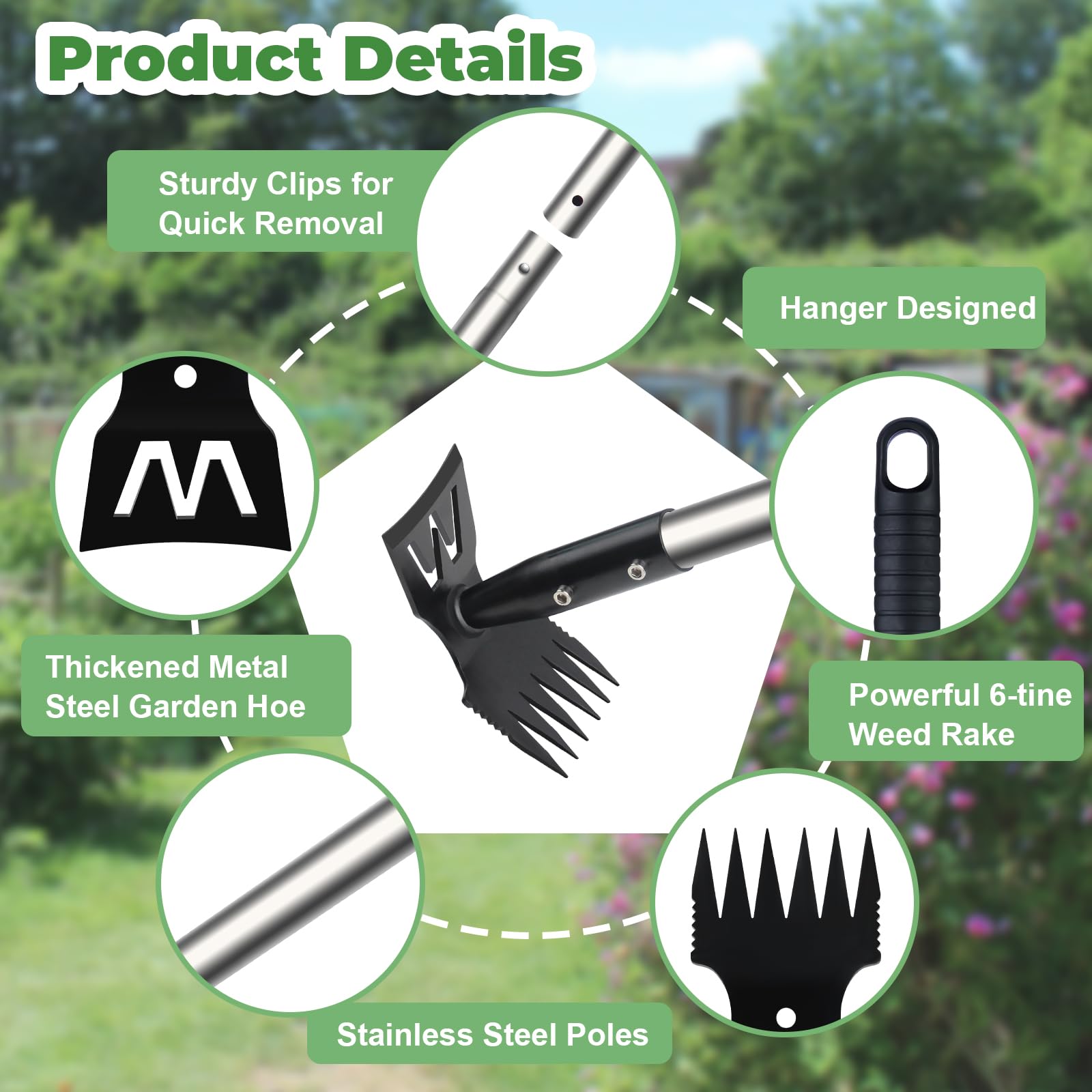 YUJOIBAN stainless steel head resists weather and wear