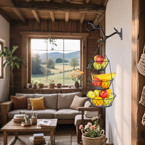 YukaBa rustic tree branch hook elevates garages and studios with sturdy design.