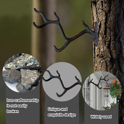YukaBa tree branch hook wall mount for hats and bags with rustic charm.