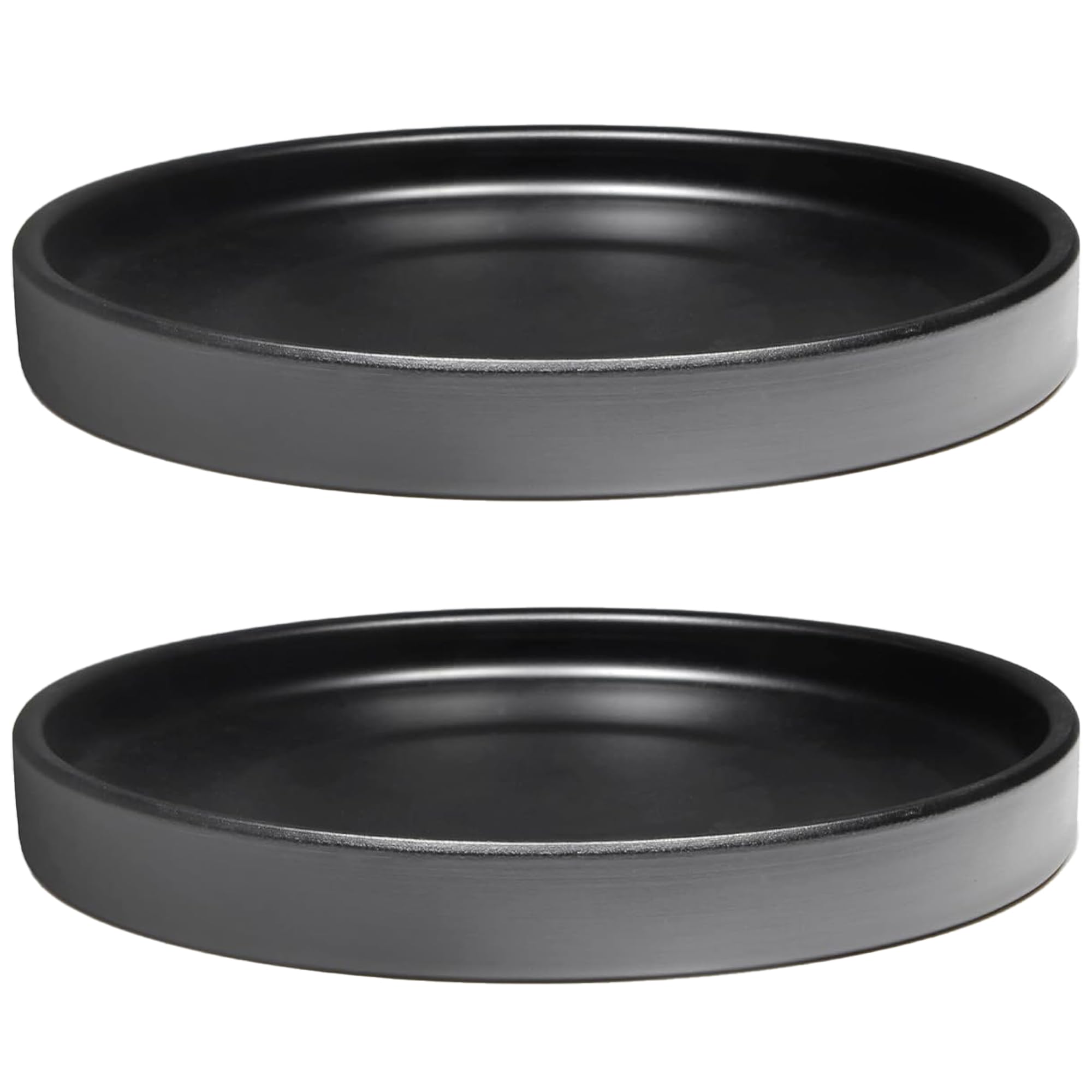 Yukfona ceramic plant saucer 7-inch black protects floors from excess water