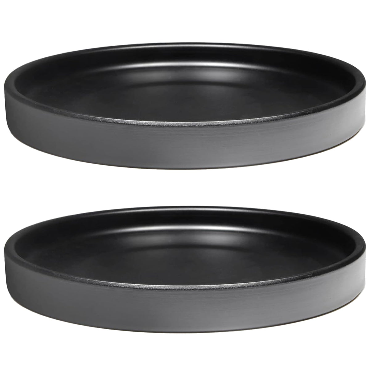 Yukfona ceramic plant saucer 7-inch black protects floors from excess water