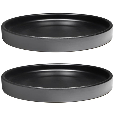 Yukfona ceramic plant saucer 7-inch black protects floors from excess water