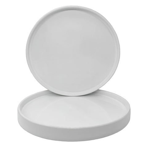 Yukfona 7 inch white glazed ceramic plant saucer protects surfaces and complements pots.