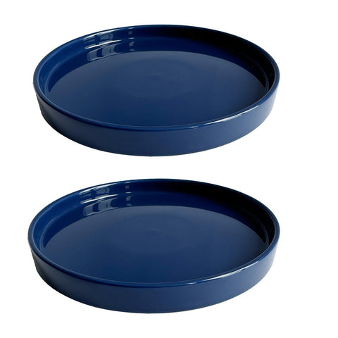 Yukfona ceramic plant saucer 8-inch blue base protects indoor surfaces