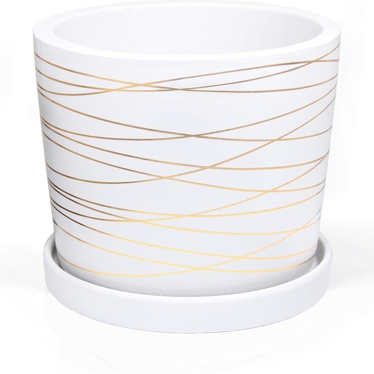 Yukfona ceramic plant saucer 9-inch white anti-leak tray for larger planters