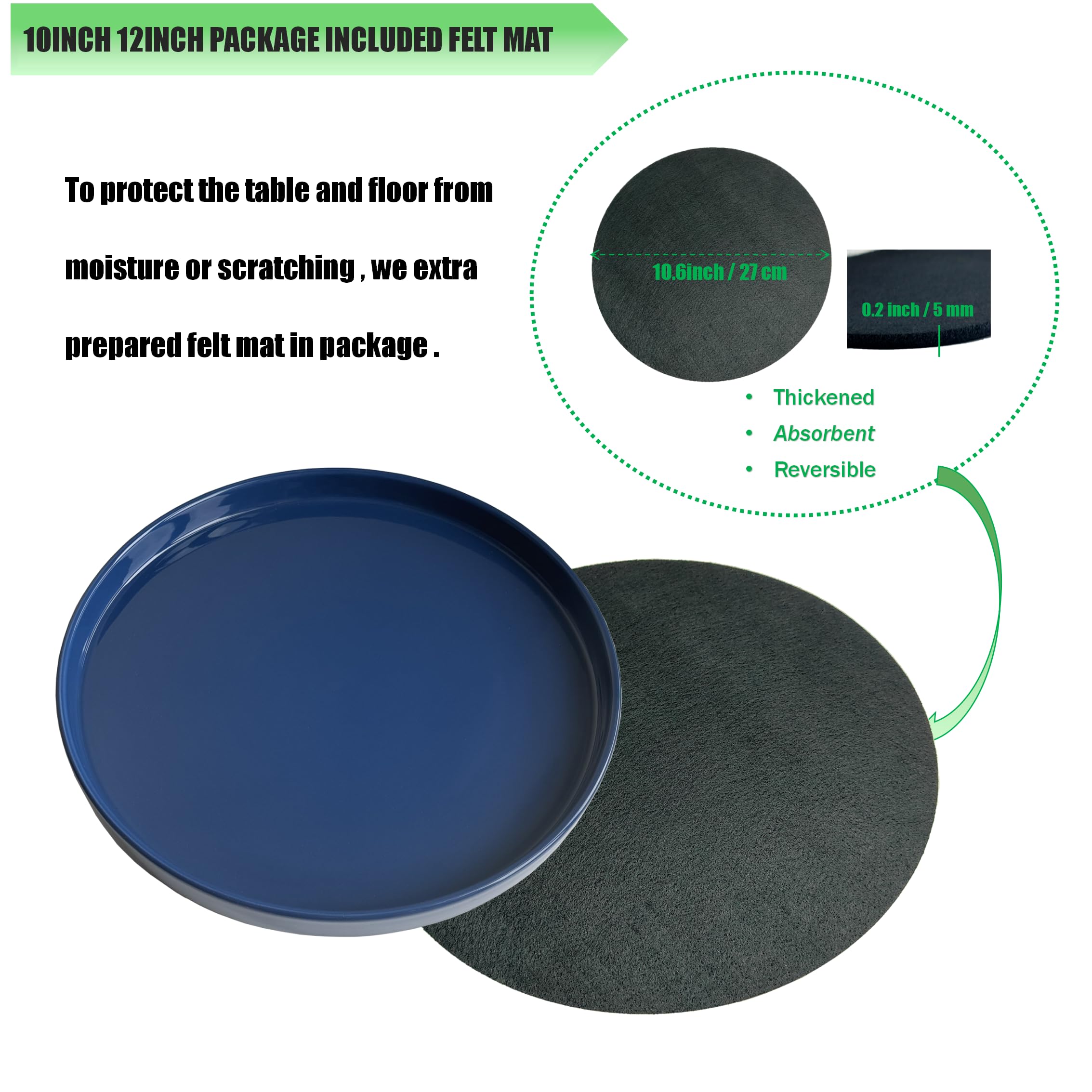 Yukfona plant saucer protective surface shields floors from spills
