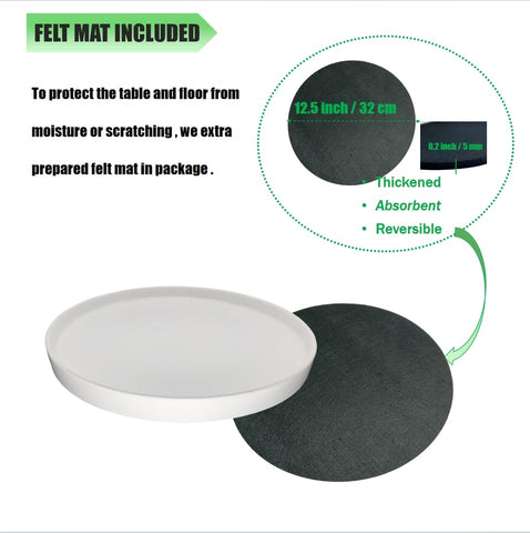 Yukfona ceramic saucer with waterproof edge protects surfaces after watering.