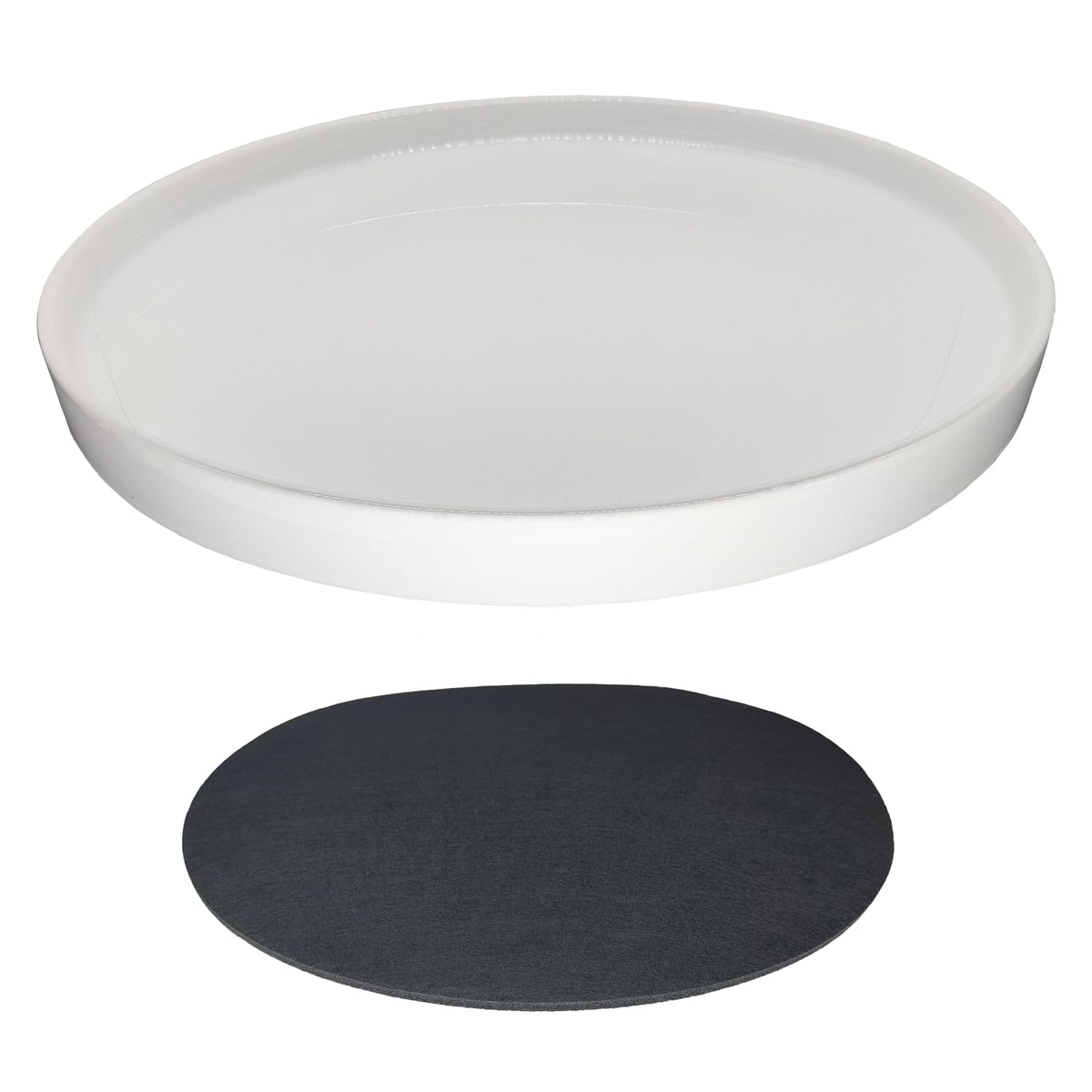 Yukfona ceramic saucer white 12 inch offers durable drainage for indoor plants.