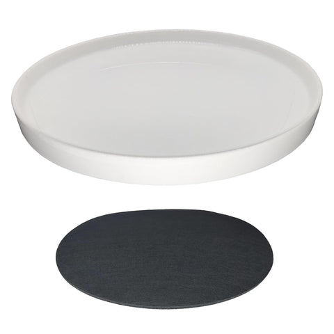 Yukfona ceramic saucer white 12 inch offers durable drainage for indoor plants.