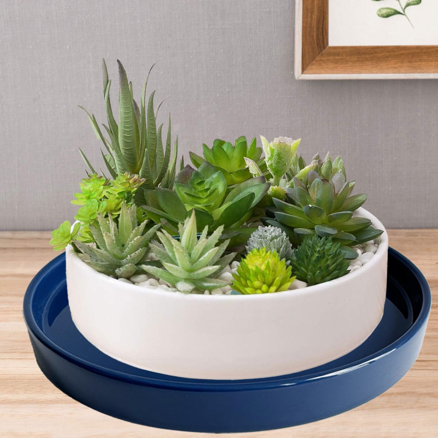 Yukfona multi-function ceramic saucer doubles as tray and pot base