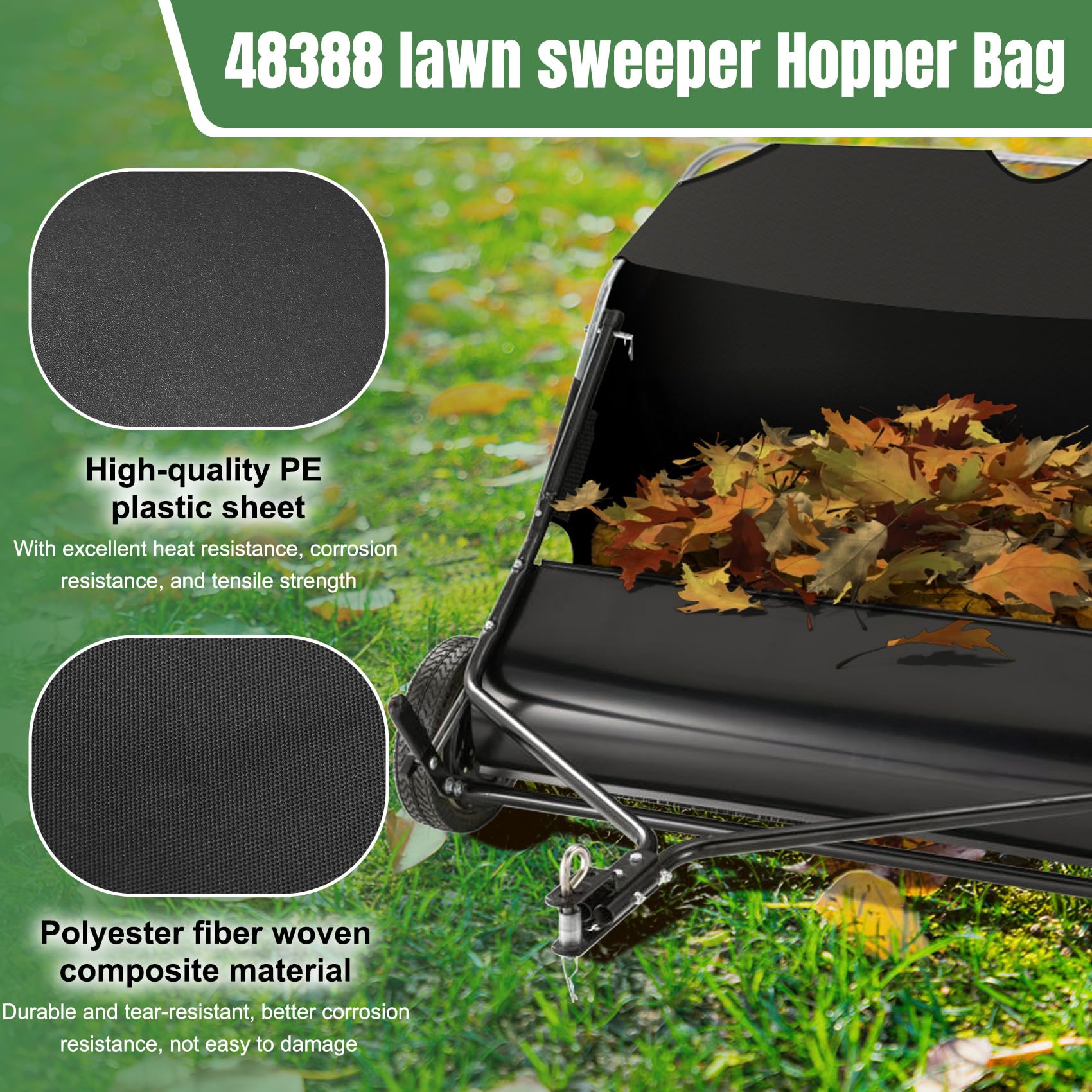 YUKGAMS 12 cu ft hopper bag offering more capacity for larger cleanups.