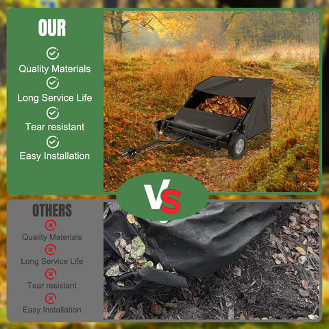 YUKGAMS tool-free installation snaps in quickly for lawn sweeps.