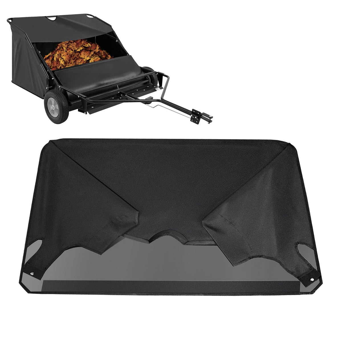 YUKGAMS 48388 hopper bag assembly enhances capacity for fewer dumps.
