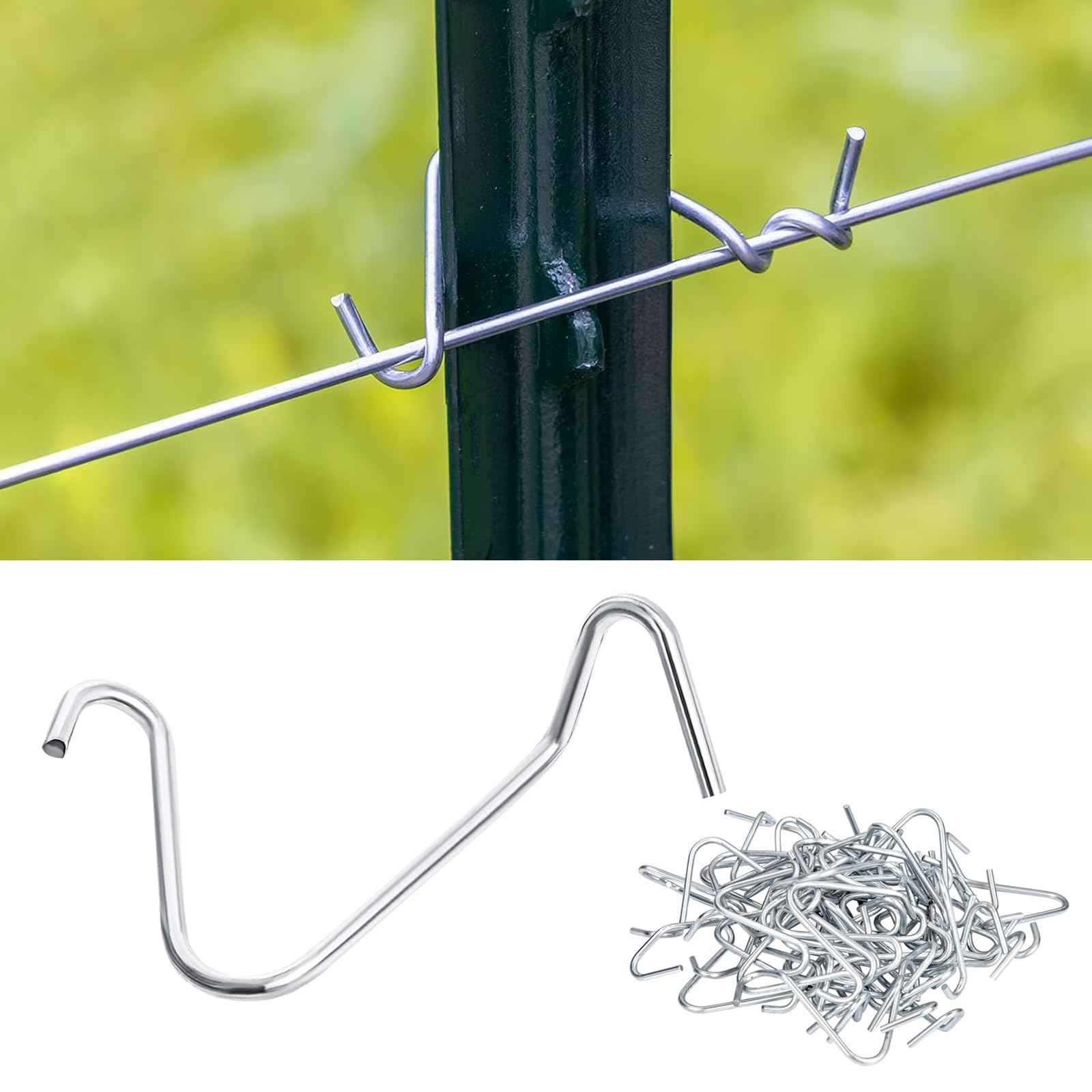 Yukibefo T-Post Clips 500-pcs pack for quick, secure fence setup.