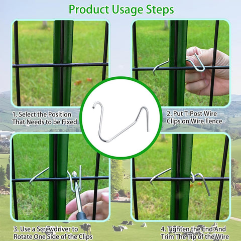 Yukibefo galvanized steel T-Post Clip closeup showing durability and corrosion resistance.