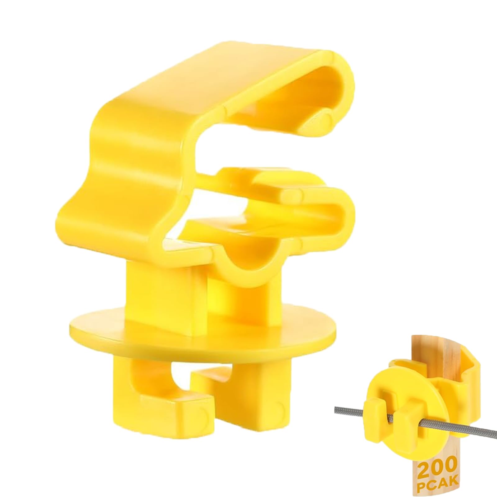 Yukibefo T Post Insulators pack close-up showing secure clip design for weatherproof fencing