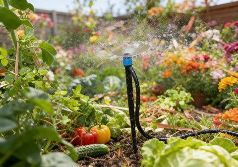 Yulaiyoen emitter adjustable cap enables flow control and cleaning.