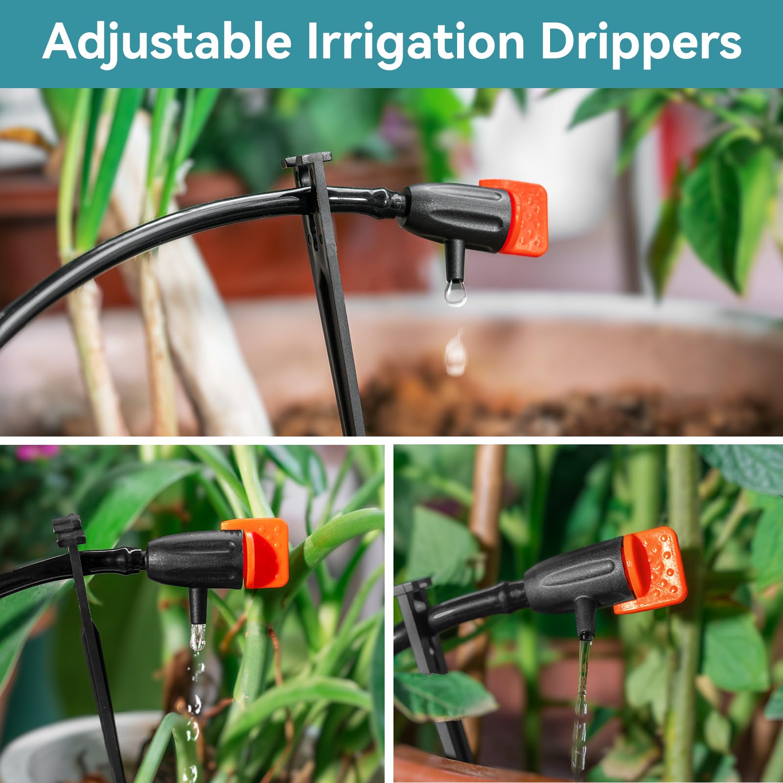 Yulaiyoen dripper with adjustable flow for tailored watering.