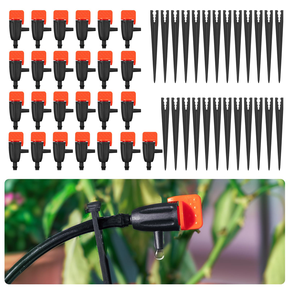 Yulaiyoen garden drippers set shown in packaging highlighting precise irrigation.