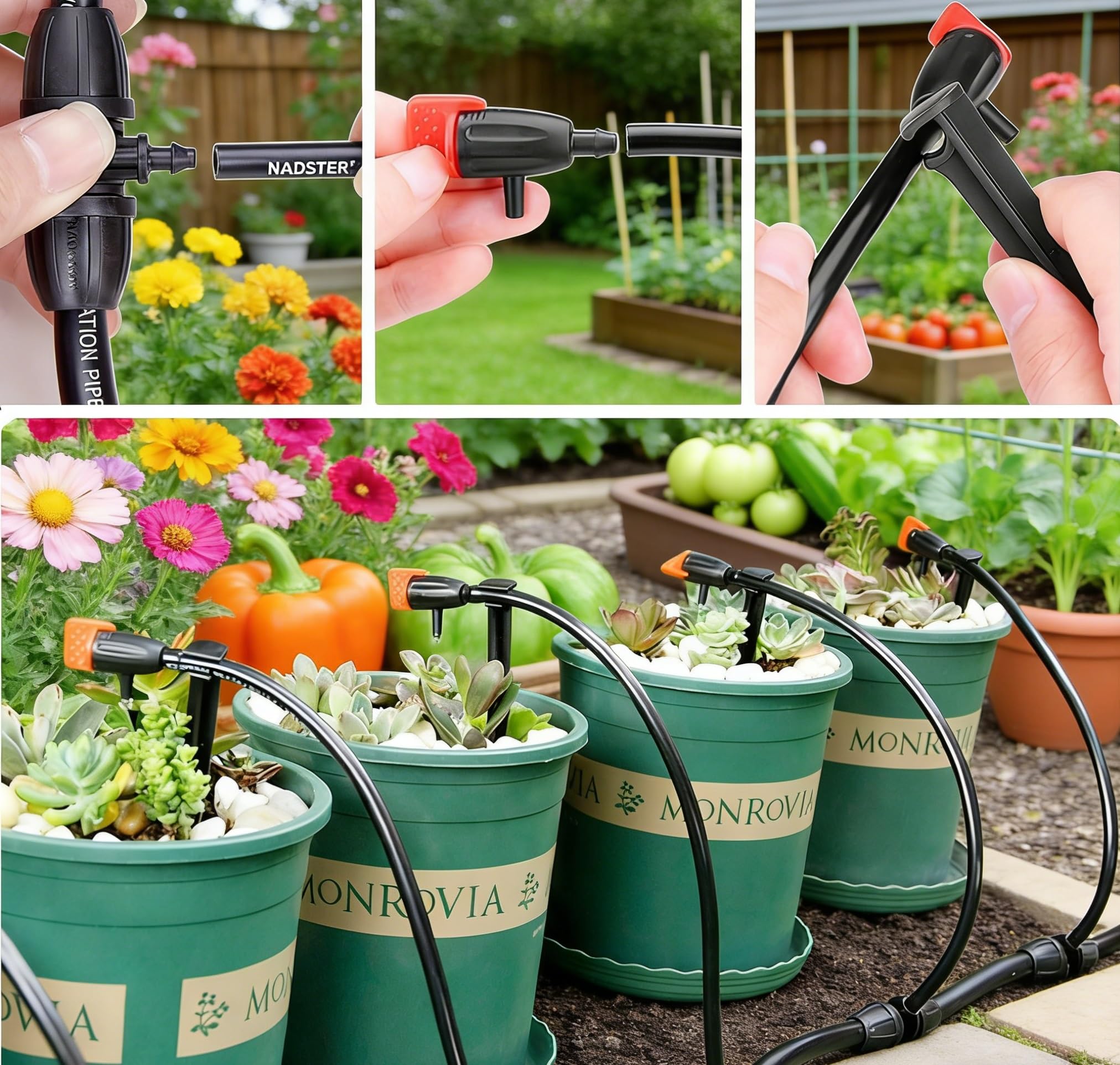 Yulaiyoen drip emitters ensure roots receive steady moisture in the greenhouse.