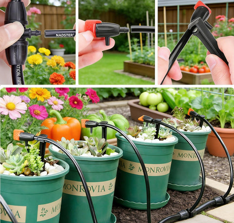 Yulaiyoen drip emitters ensure roots receive steady moisture in the greenhouse.