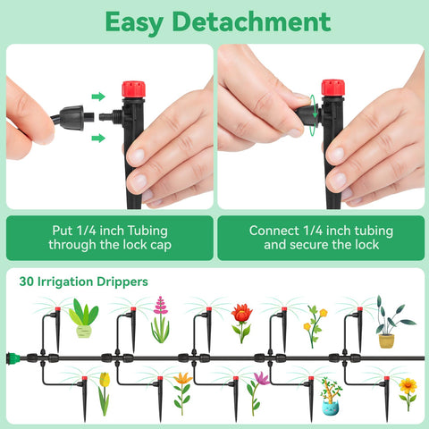 Yulaiyoen individual dripper unit supports targeted plant watering.