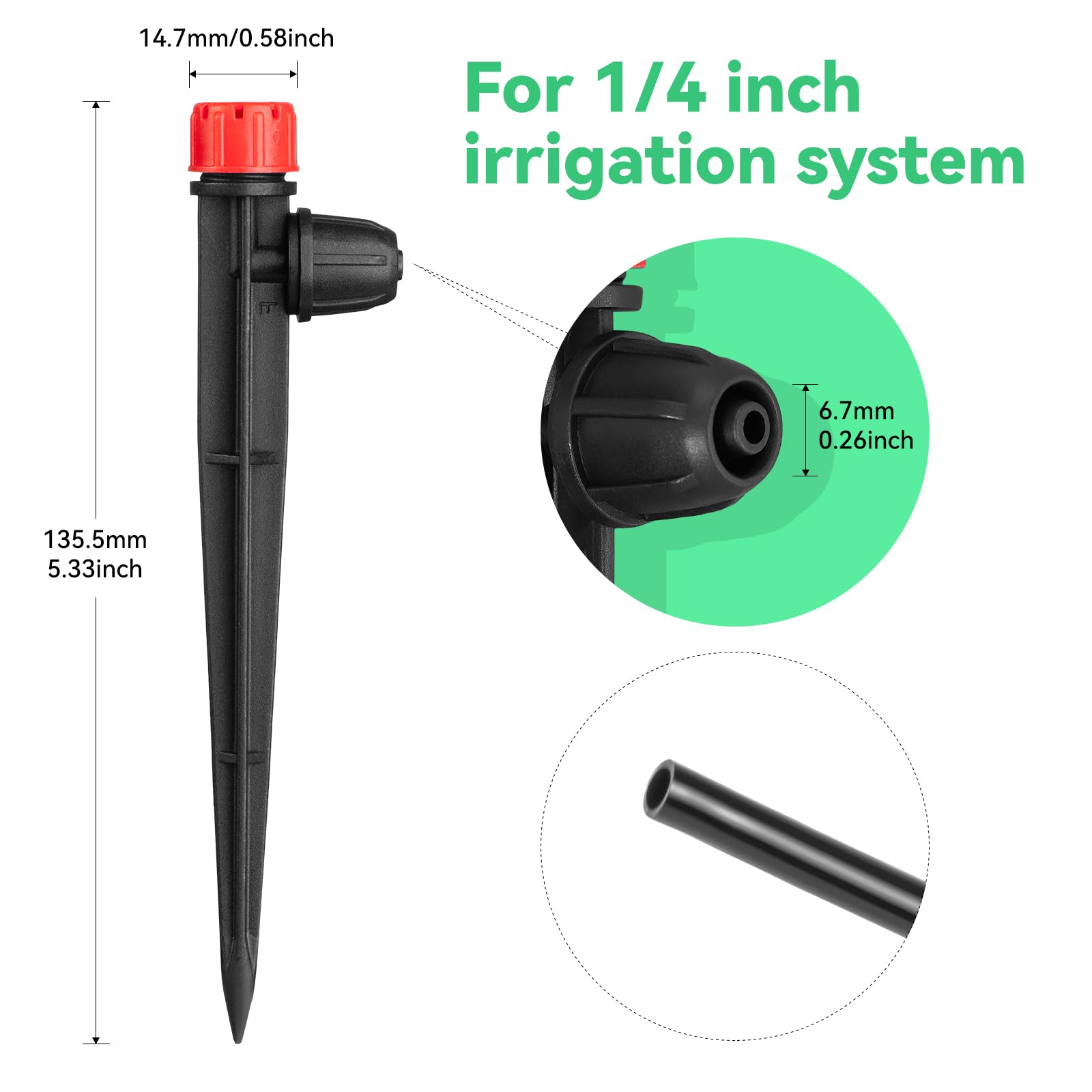 Yulaiyoen lock-barbed nut ensures a leak-free drip line connection.