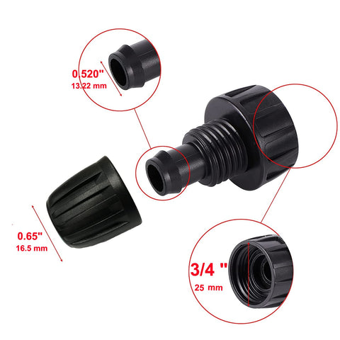 Yulaiyoen three-quarter to half-inch faucet connector demonstrates compatibility.