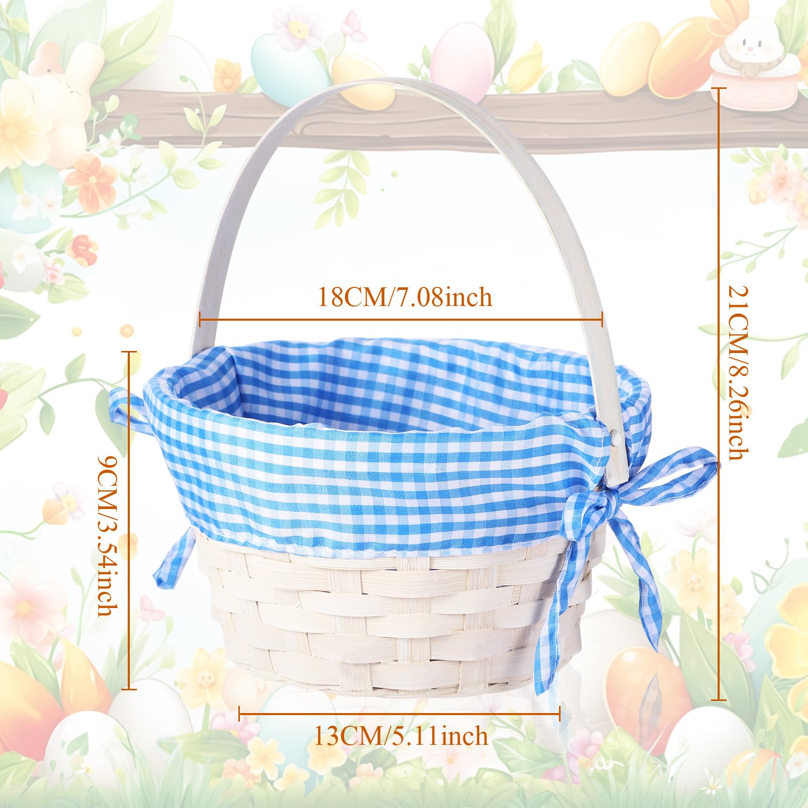 Yulejo Easter basket in orange with handle, ideal for classroom gifts