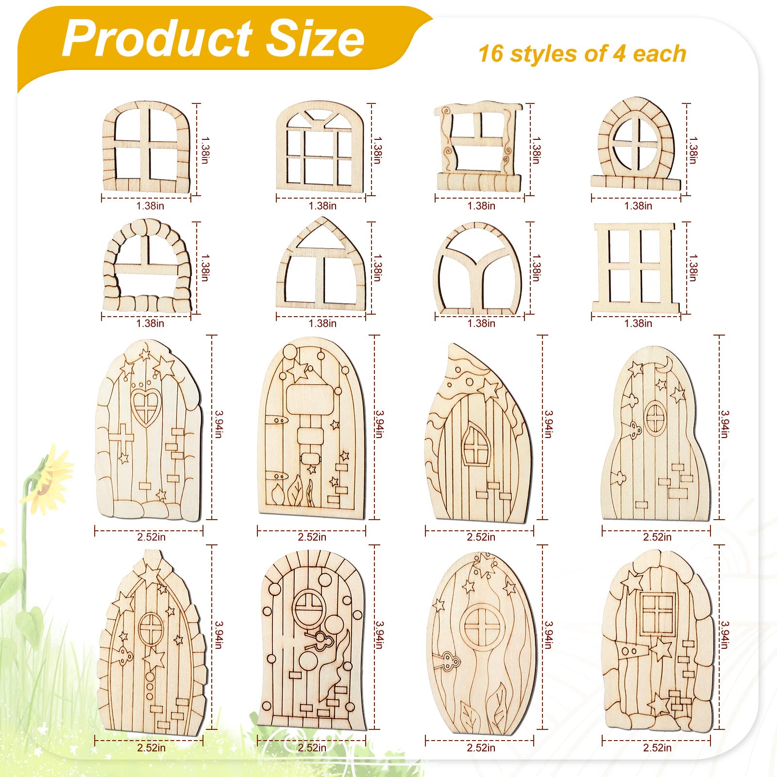 Yulejo fairy window wooden piece for garden decor