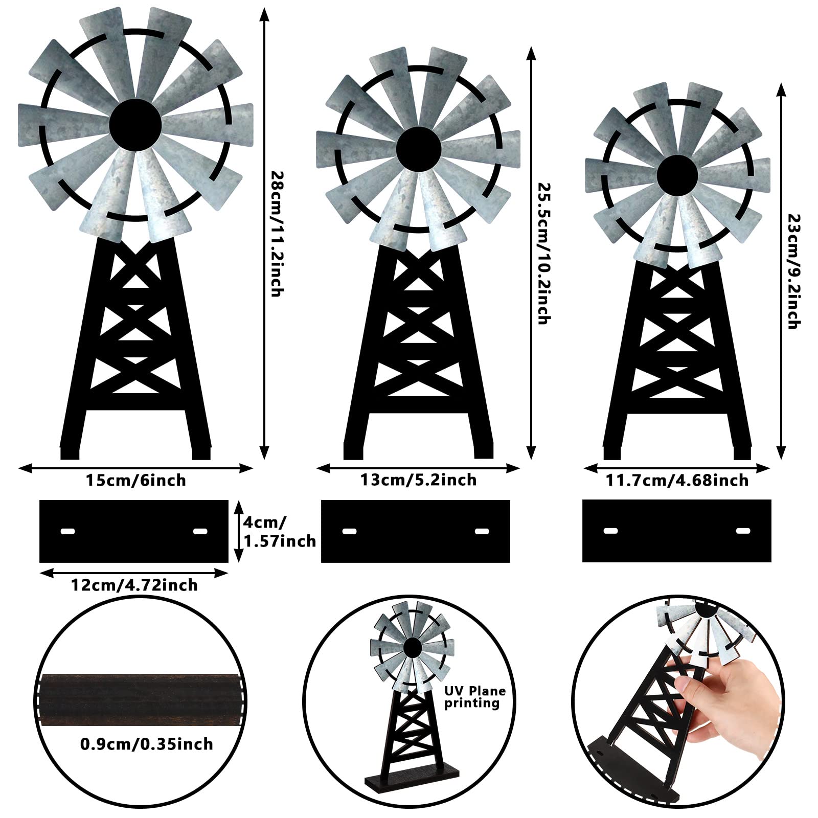 Yulejo windmills small 23x11.7 cm on stand for desk vignette