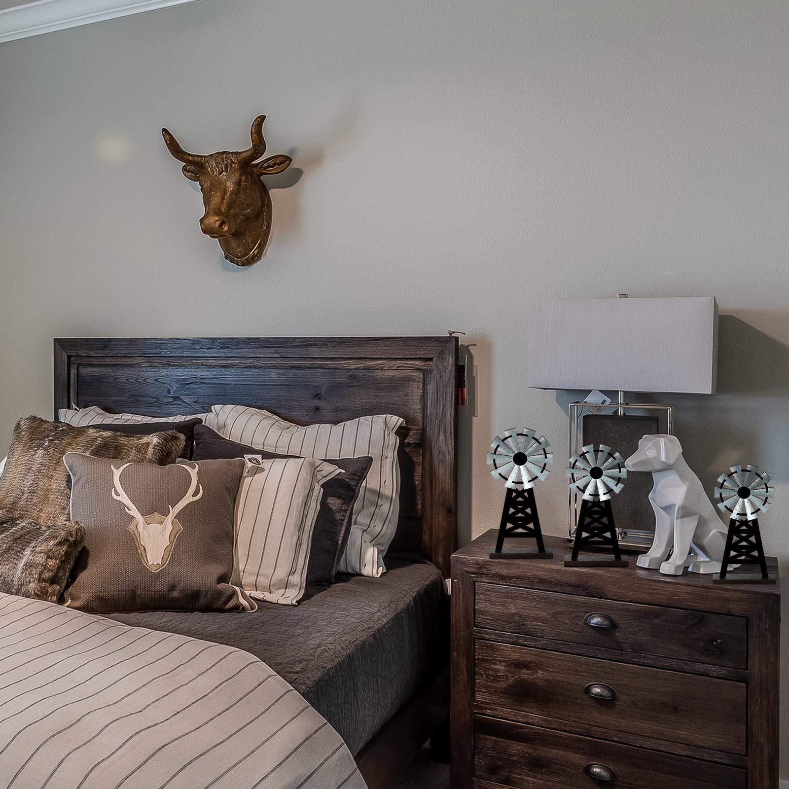 Yulejo windmills displayed on shelf for cozy interior ambiance