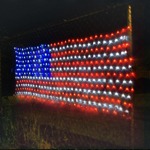 YULIANG flag net lights on garden fence creating ambiance