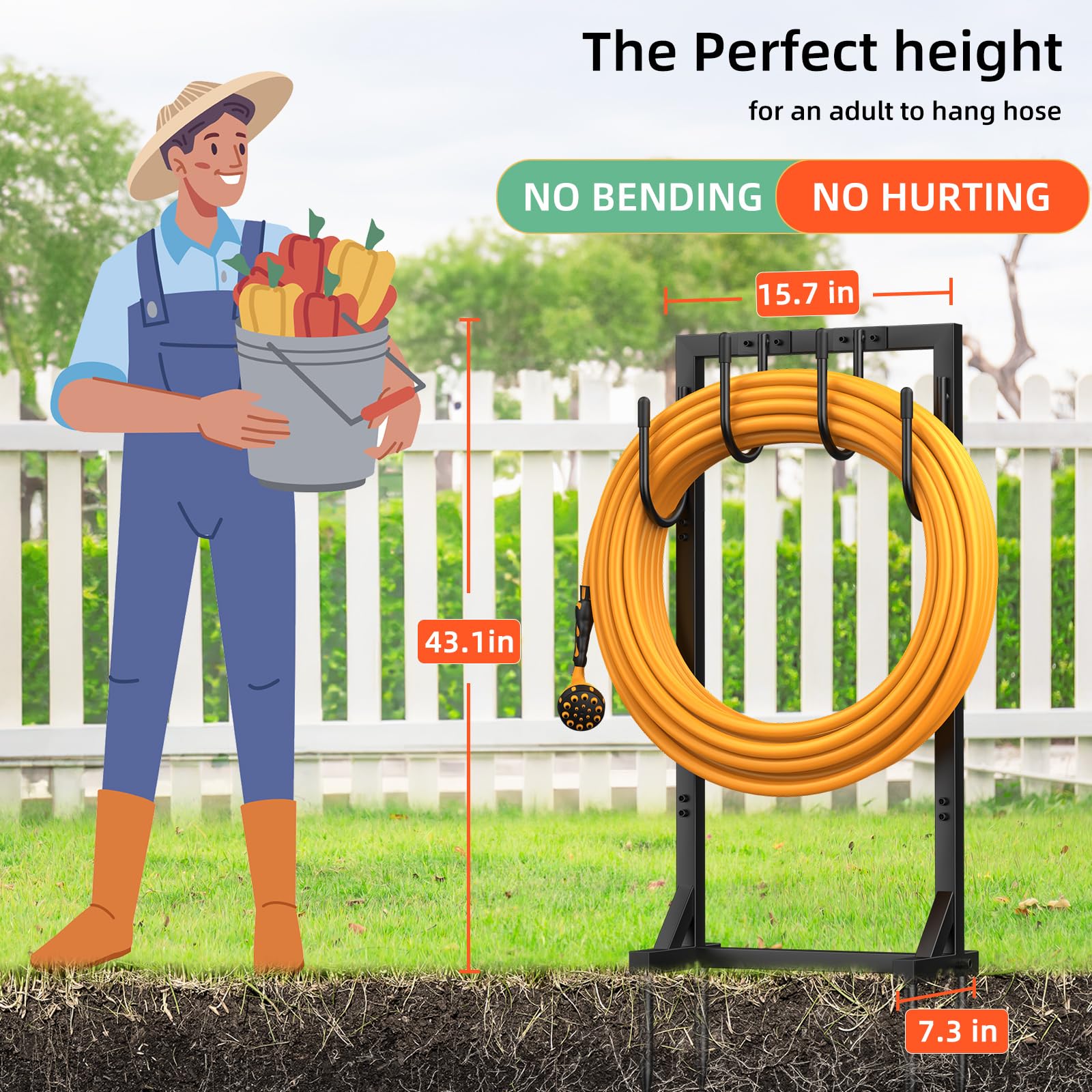Heavy-duty steel with powder coating resists rust and weathering for lasting use.
