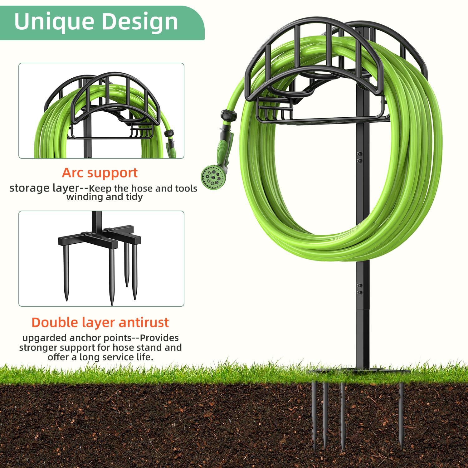 Yumatum metal hose reel built from heavy-duty steel for durability