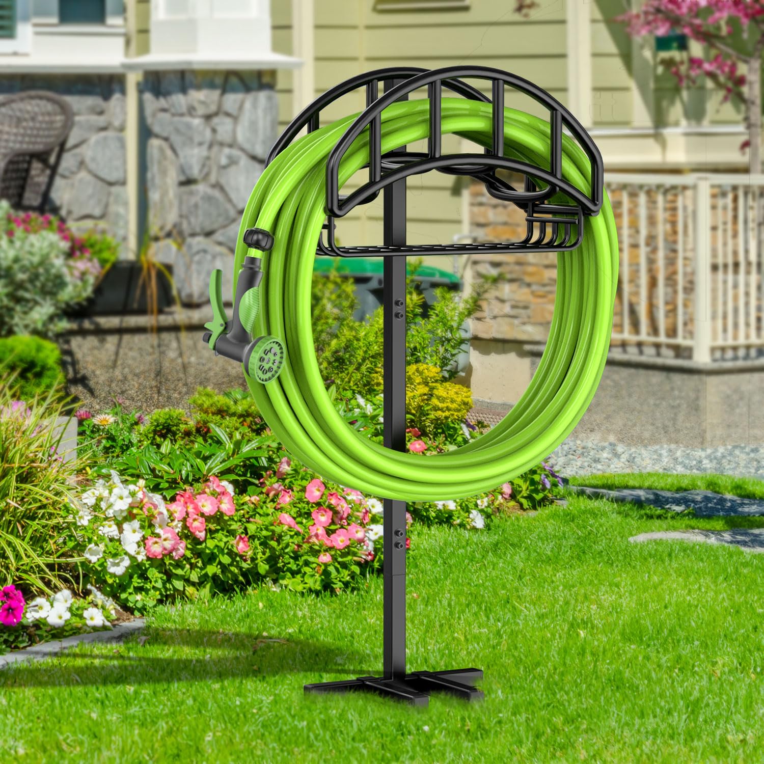 Integrated storage basket for handy yard project tools