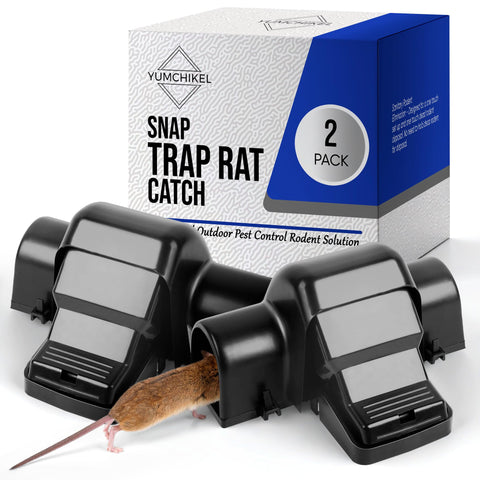Yumchikel rat trap with dual tunneled cover for safer placement.