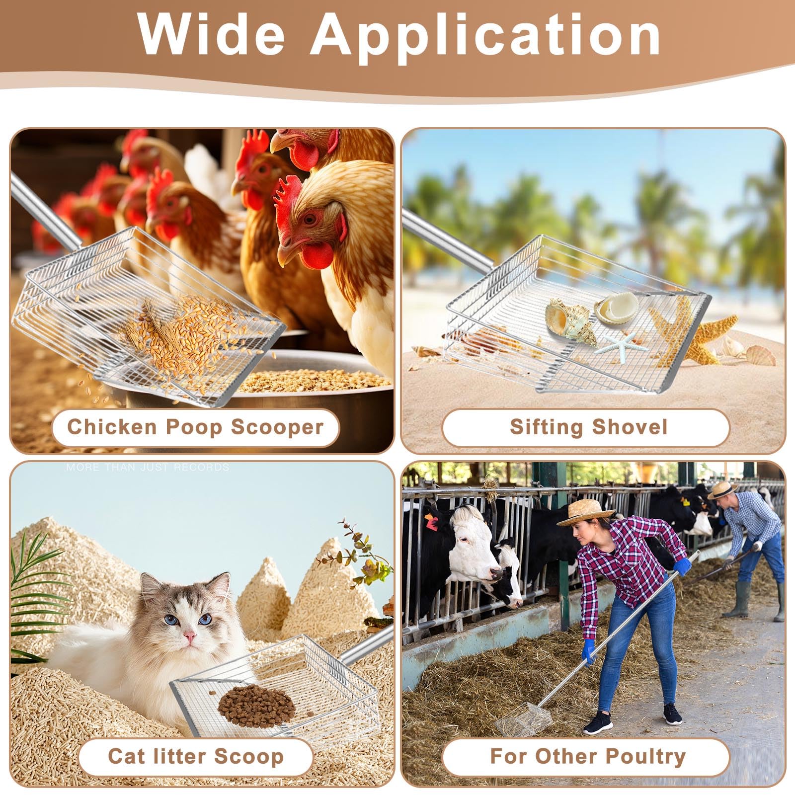 YUMEKA multi-function scoop doubles as cat litter or sand shovel.