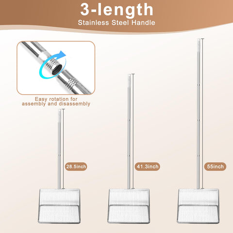 YUMEKA stainless steel handle built for durability and weather-resistant cleaning.