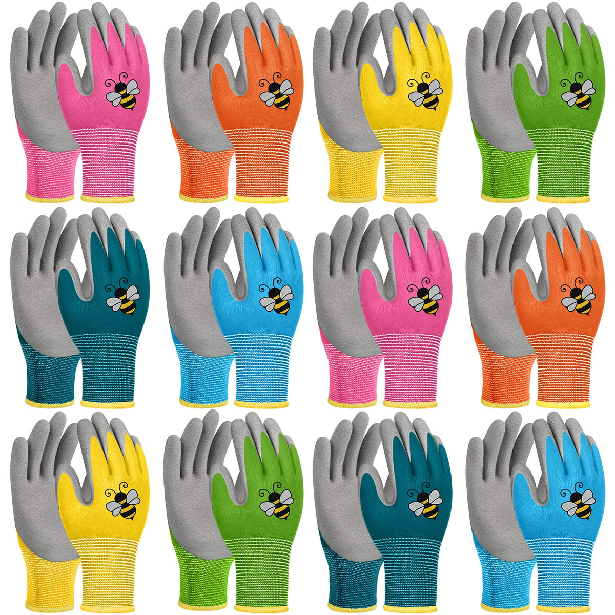 Yumoin kids gardening gloves with bee pattern for comfortable gardening.