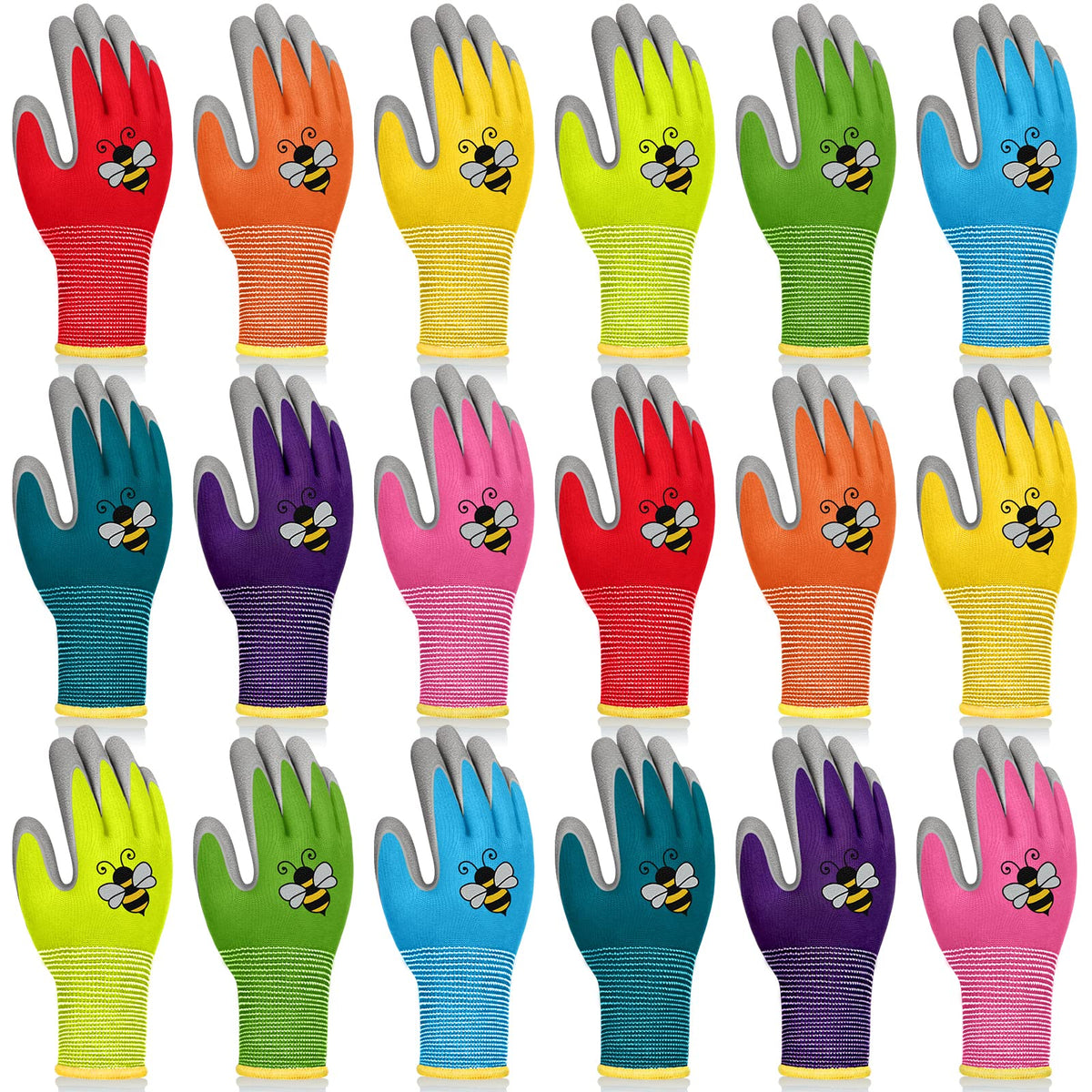 Yumoin kids gardening gloves with foam rubber-coated palm for secure grip